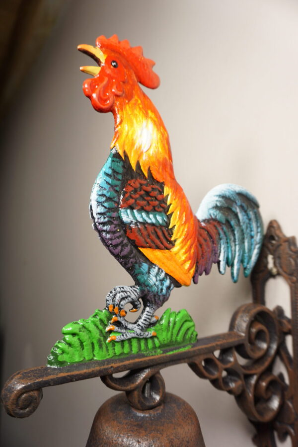 PIĘKNY ŻELIWNY DZWON DZWONECZEK KOGUT KOGUCIK