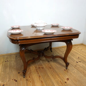 STARY ROZKŁADANY STÓŁ LUDWIK GIĘTE NOGI PIĘKNA FORMA