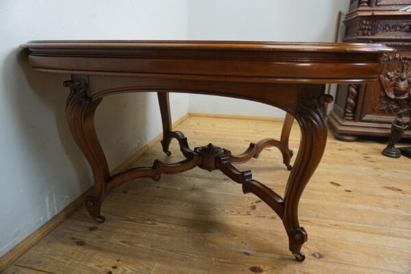 STARY ROZKŁADANY STÓŁ LUDWIK GIĘTE NOGI PIĘKNA FORMA