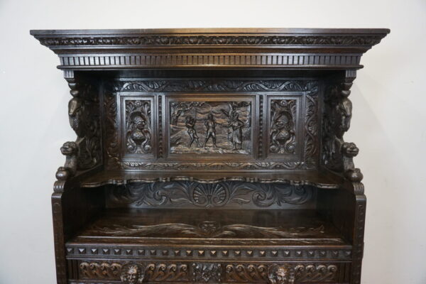 STARY BOGATO RZEŹBIONY KREDENS KOMODA Z NADSTAWKĄ UNIKAT