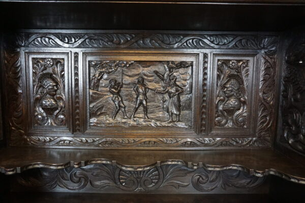 STARY BOGATO RZEŹBIONY KREDENS KOMODA Z NADSTAWKĄ UNIKAT