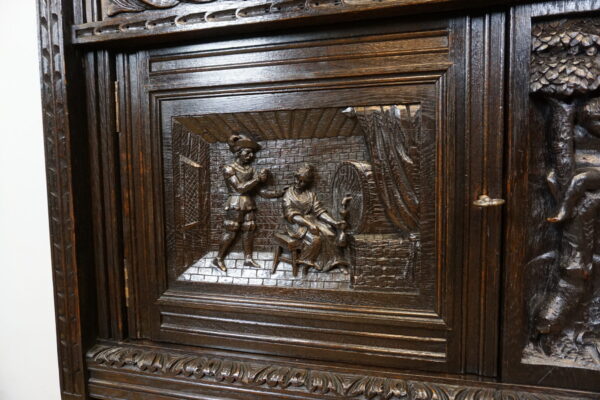 STARY BOGATO RZEŹBIONY KREDENS KOMODA Z NADSTAWKĄ UNIKAT