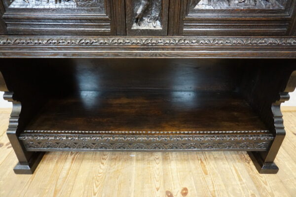 STARY BOGATO RZEŹBIONY KREDENS KOMODA Z NADSTAWKĄ UNIKAT