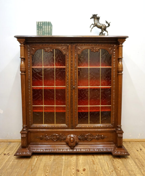 PRZESZKLONA PODRĘCZNA BIBLIOTECZKA KOMODA BAREK EKLEKTYCZNA