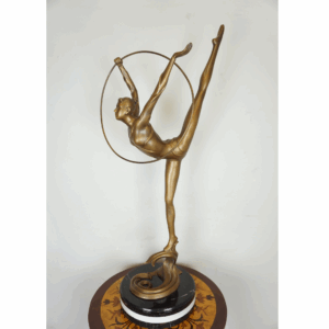 FIGURA Z BRĄZU TANCERKA BALETNICA BALLERINA Z KOŁEM