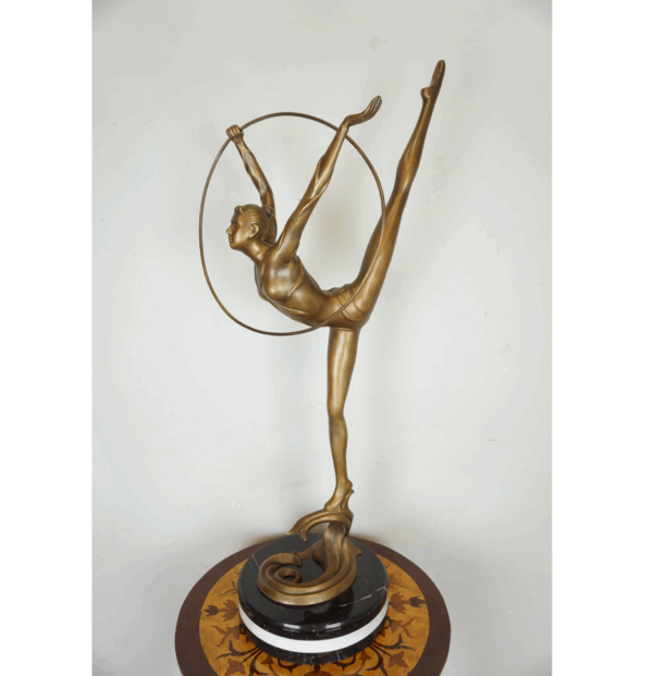 FIGURA Z BRĄZU TANCERKA BALETNICA BALLERINA Z KOŁEM