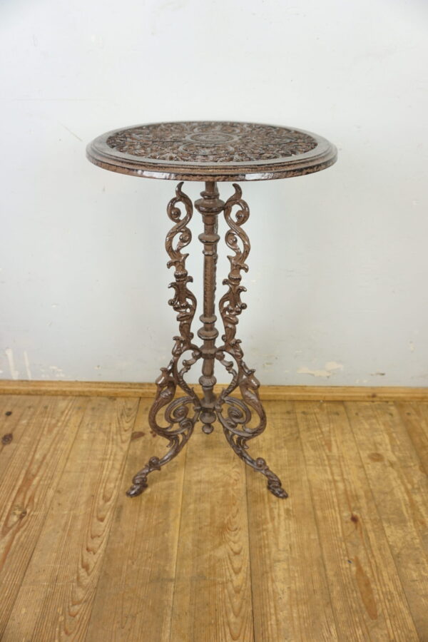 ŻELIWNY STOLIK KWIETNIK OGRODOWY PREZENT BRĄZ