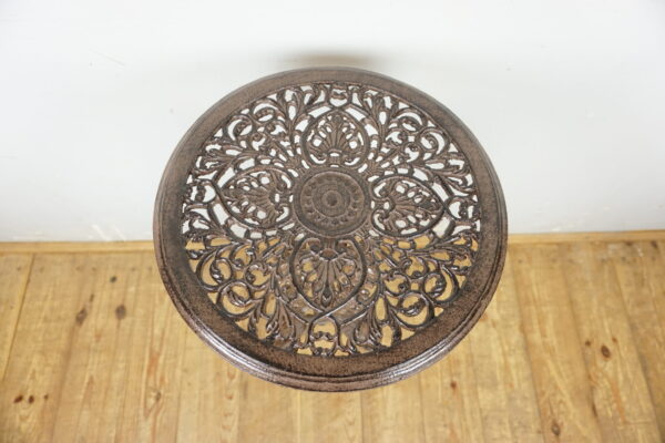 ŻELIWNY STOLIK KWIETNIK OGRODOWY PREZENT BRĄZ