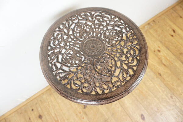 ŻELIWNY STOLIK KWIETNIK OGRODOWY PREZENT BRĄZ