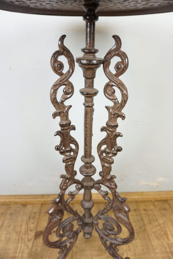 ŻELIWNY STOLIK KWIETNIK OGRODOWY PREZENT BRĄZ