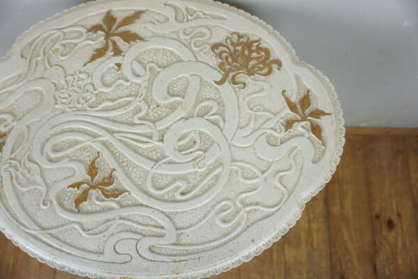 OGRODOWY STÓŁ STOLIK KWIETNIK ŻELIWO BIAŁY