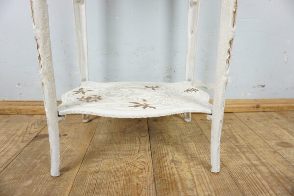 OGRODOWY STÓŁ STOLIK KWIETNIK ŻELIWO BIAŁY