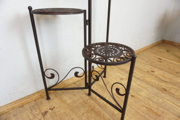 KWIETNIK METALOWY TRZYPIĘTROWY SKŁADANY BRĄZOWY