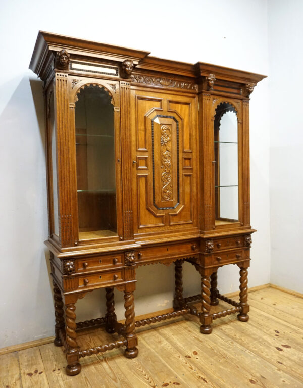 NIESPOTYKANA DUŻA WITRYNA SERWANTKA GŁOWY SPIRALE