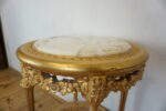 OKRĄGŁY ZŁOTY STOLIK KAWOWY MARMUR