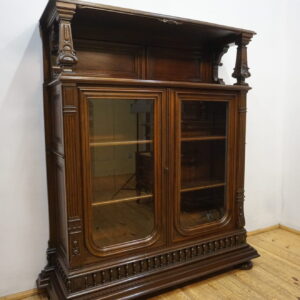 PRZESZKLONA BIBLIOTECZKA PODRĘCZNA Z NADSTAWKĄ