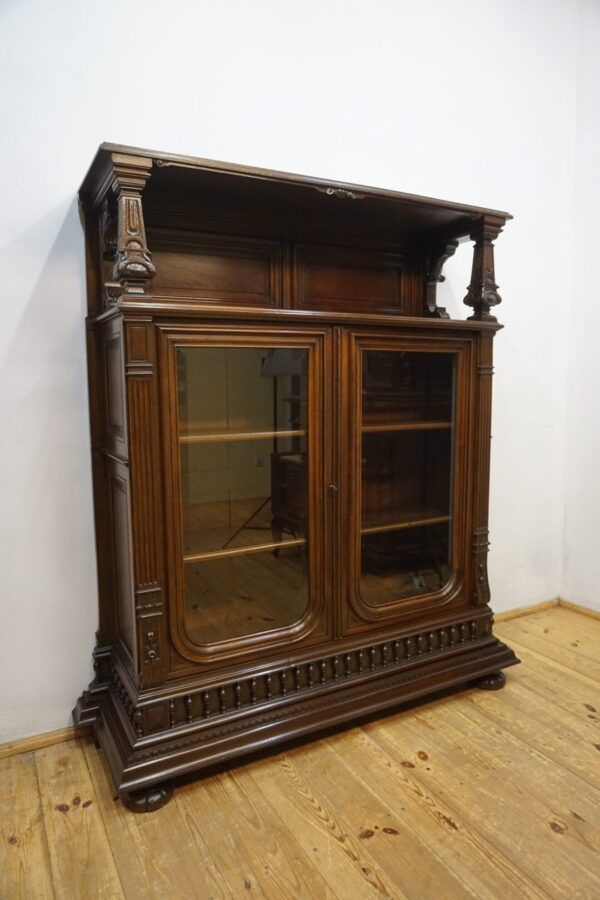 PRZESZKLONA BIBLIOTECZKA PODRĘCZNA Z NADSTAWKĄ