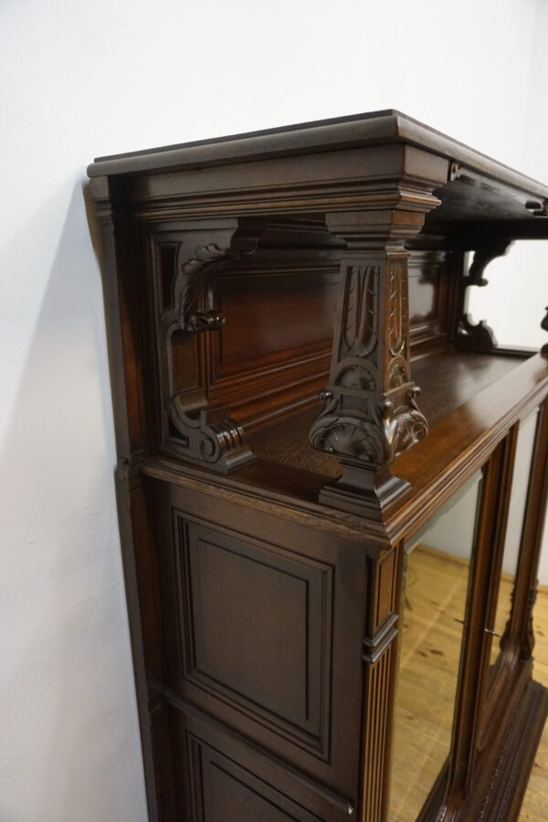 PRZESZKLONA BIBLIOTECZKA PODRĘCZNA Z NADSTAWKĄ