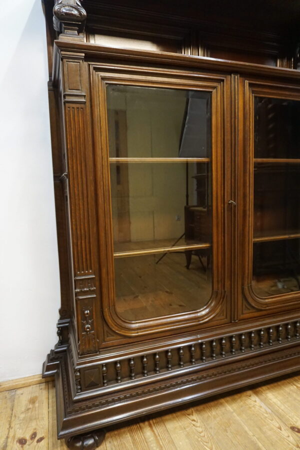 PRZESZKLONA BIBLIOTECZKA PODRĘCZNA Z NADSTAWKĄ