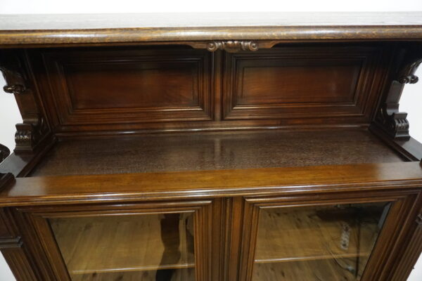 PRZESZKLONA BIBLIOTECZKA PODRĘCZNA Z NADSTAWKĄ