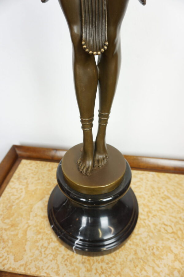 FIGURA Z BRĄZU TANCERKA SKARABEUSZA sygnowana 74cm 12kg