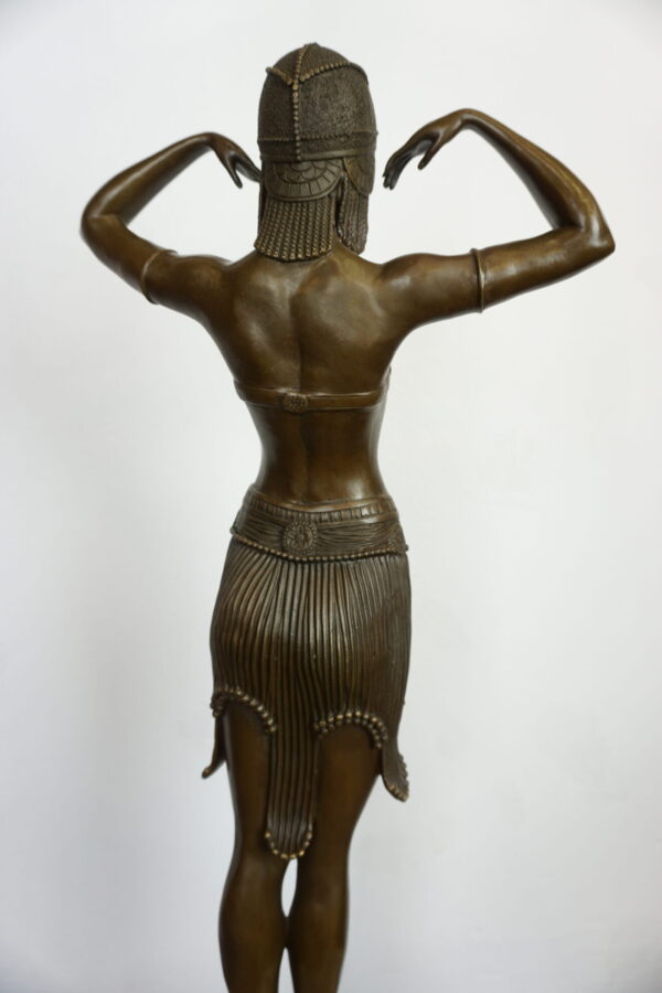 FIGURA Z BRĄZU TANCERKA SKARABEUSZA sygnowana 74cm 12kg