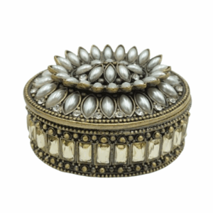 SZKATUŁKA PUZDERKO OWALNE Z CYRKONIAMI