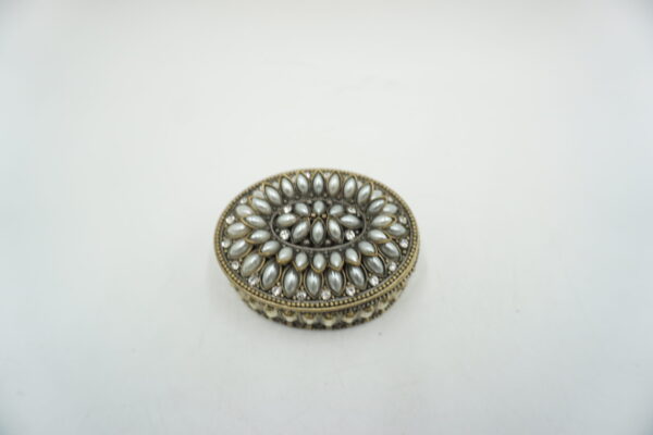 SZKATUŁKA PUZDERKO OWALNE Z CYRKONIAMI