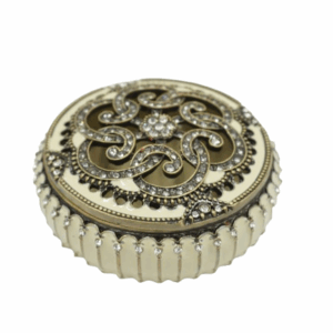 SZKATUŁKA PUZDERKO OKRĘGŁE Z CYRKONIAMI