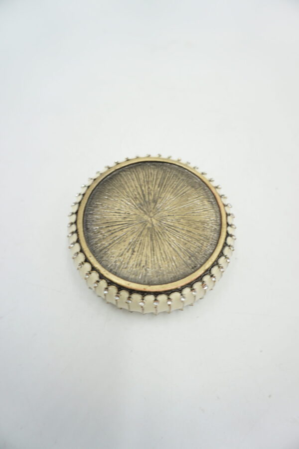 SZKATUŁKA PUZDERKO OKRĘGŁE Z CYRKONIAMI