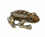 SZKATUŁKA PUZDERKO ŻABA ŻABKA Z CYRKONIAMI