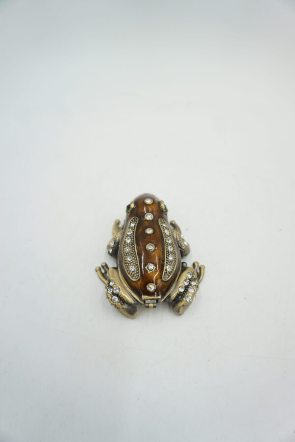 SZKATUŁKA PUZDERKO ŻABA ŻABKA Z CYRKONIAMI