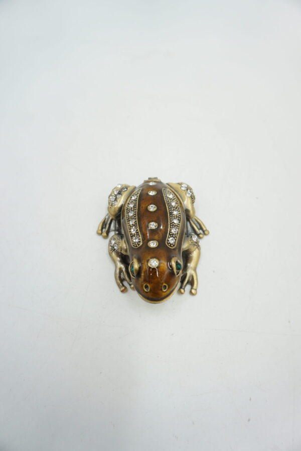 SZKATUŁKA PUZDERKO ŻABA ŻABKA Z CYRKONIAMI