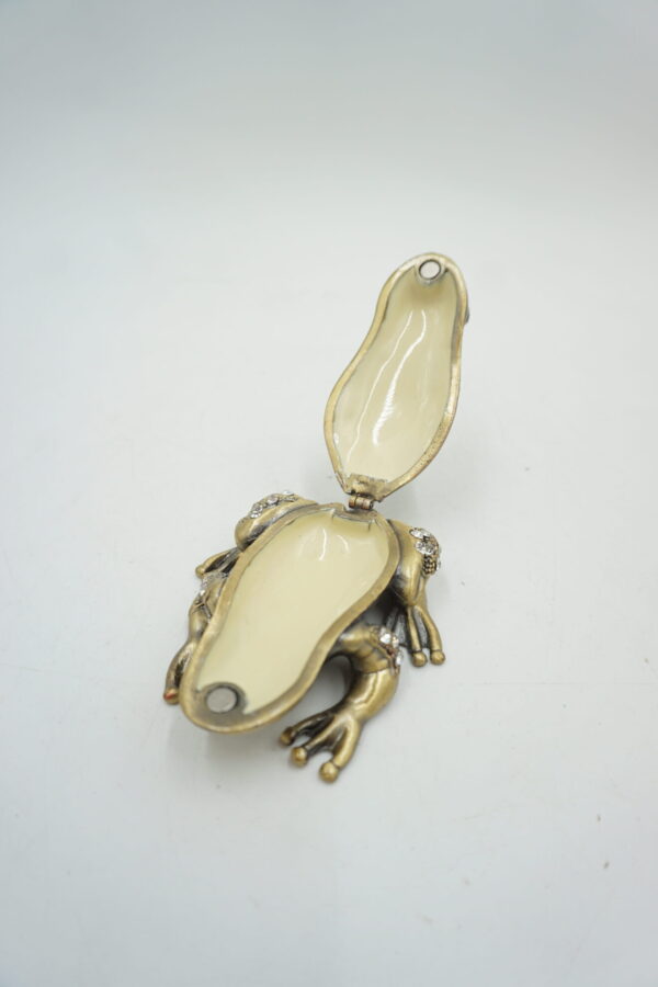 SZKATUŁKA PUZDERKO ŻABA ŻABKA Z CYRKONIAMI