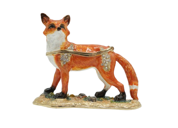 SZKATUŁKA PUZDERKO LIS Z CYRKONIAMI