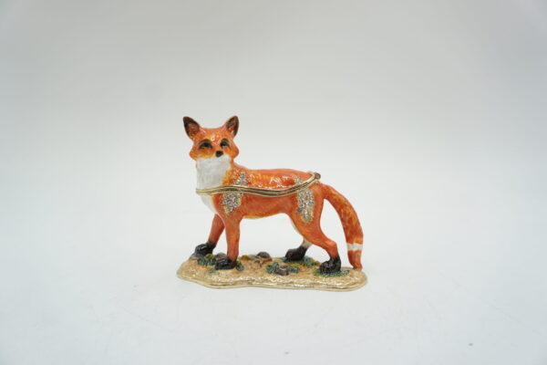 SZKATUŁKA PUZDERKO LIS Z CYRKONIAMI