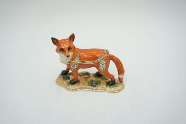 SZKATUŁKA PUZDERKO LIS Z CYRKONIAMI