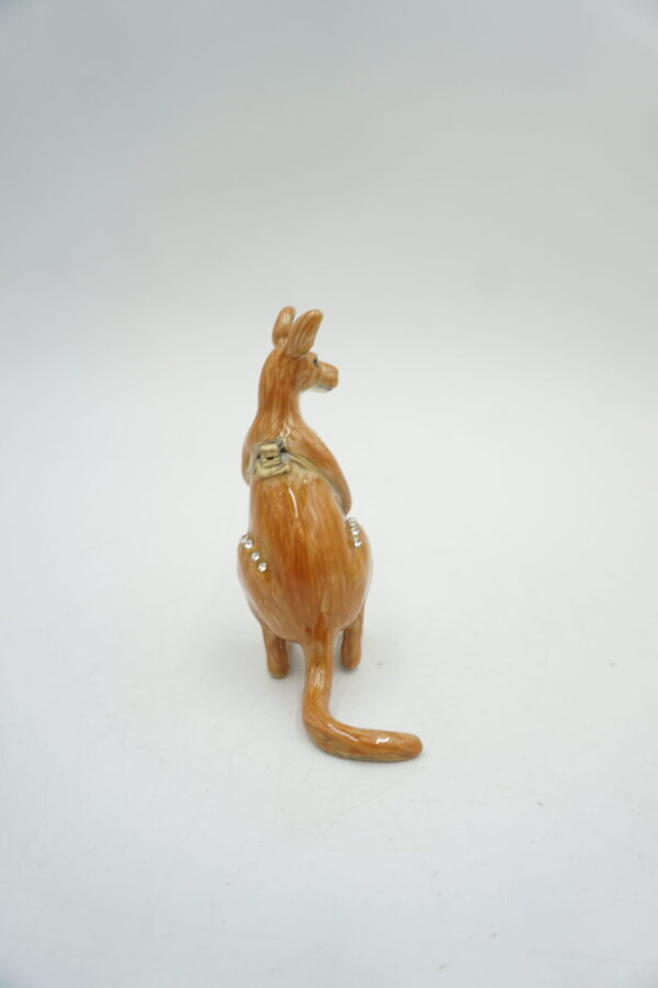 SZKATUŁKA PUZDERKO KANGUR Z DZIECKIEM Z CYRKONIAMI