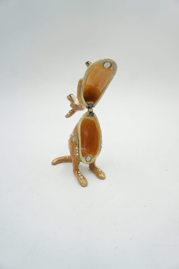 SZKATUŁKA PUZDERKO KANGUR Z DZIECKIEM Z CYRKONIAMI