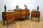 ZESTAW 3 KOMÓD BAROKOWYCH INTARSJOWANE Z OKUCIAMI 3 KOMODY