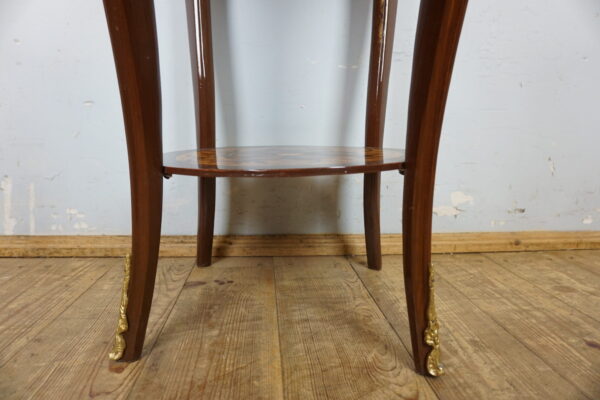 OKRĄGŁY STOLIK Z SZUFLADKĄ OKUCIA INTARSJE !!