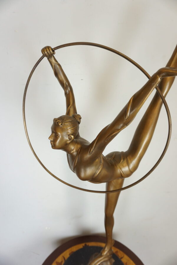 FIGURA Z BRĄZU TANCERKA BALETNICA BALLERINA Z KOŁEM