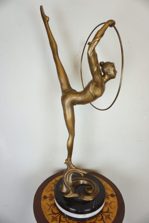 FIGURA Z BRĄZU TANCERKA BALETNICA BALLERINA Z KOŁEM