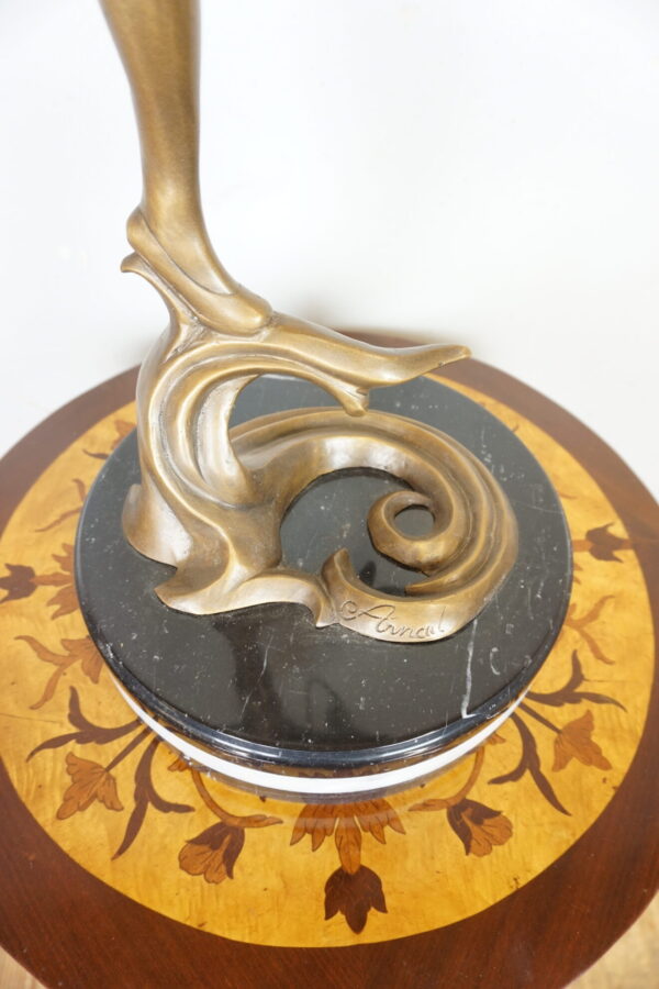 FIGURA Z BRĄZU TANCERKA BALETNICA BALLERINA Z KOŁEM