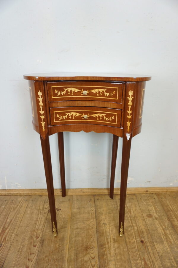 SZAFKA NOCNA STOLIK NERKA INTARSJE WYSOKIE NÓŻKI