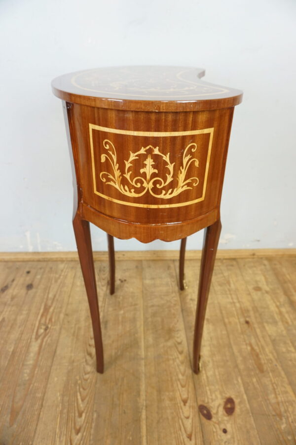 SZAFKA NOCNA STOLIK NERKA INTARSJE WYSOKIE NÓŻKI