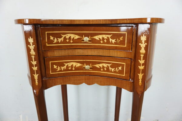 SZAFKA NOCNA STOLIK NERKA INTARSJE WYSOKIE NÓŻKI