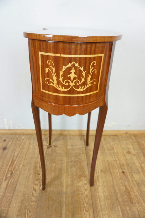 SZAFKA NOCNA STOLIK NERKA INTARSJE WYSOKIE NÓŻKI