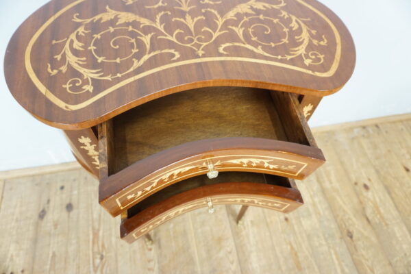 SZAFKA NOCNA STOLIK NERKA INTARSJE WYSOKIE NÓŻKI