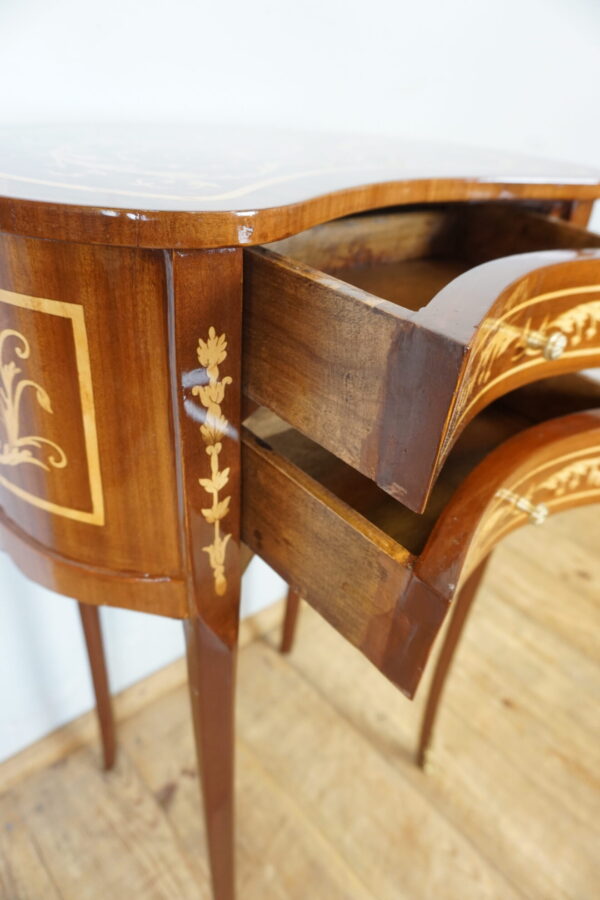 SZAFKA NOCNA STOLIK NERKA INTARSJE WYSOKIE NÓŻKI